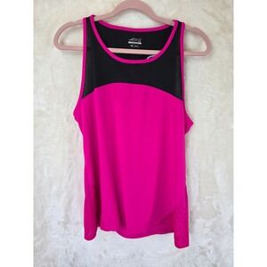 BCG Turbo‎ Cool Womens XL Pink Black Mesh Open Back Athletic Workout Tank Top
